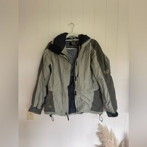 Mountain Hardwear Conduit Hooded Coat Men’s Tan Jacket Full Zip Ski Snow